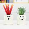 Ghost Planter Ceramic Cute Ghost Flowerpot Halloween Ghost Pot with Funny Expressions Gift for Succulent Lovers