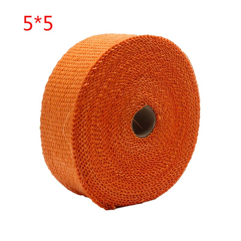 Motorcycle Muffler Thermal Tape Exhaust Band Heat Wrap Fiberglass Heat Shield Insulation With Stainless Ties 5CM*5M Termotape
