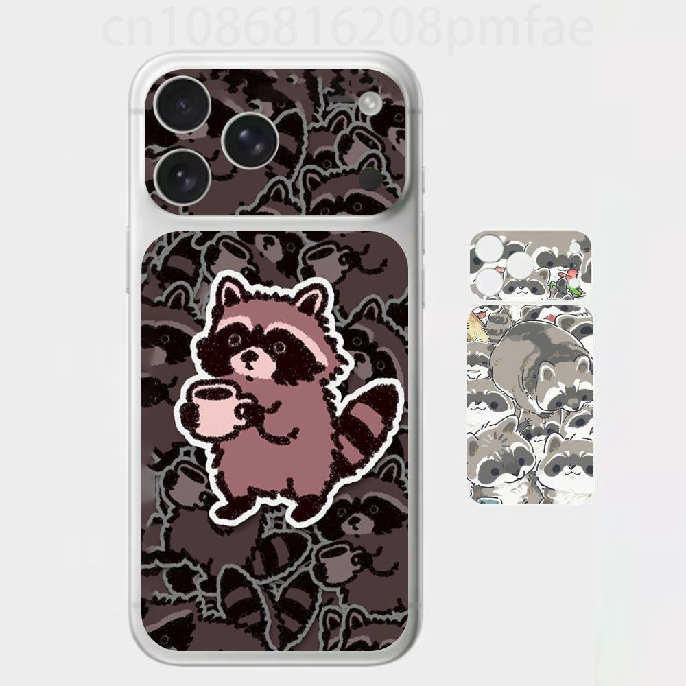 

Cute Little Animal Raccoon 3D Full Body Skin Decal for iPhone 17/Pro/Pro Max Color Rear Protective Sticker iPhone17pro