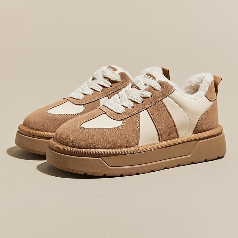 

Fleece shoes women s new retro casual board shoes platform heightening versatile warm wool cotton shoes 40 чёрный