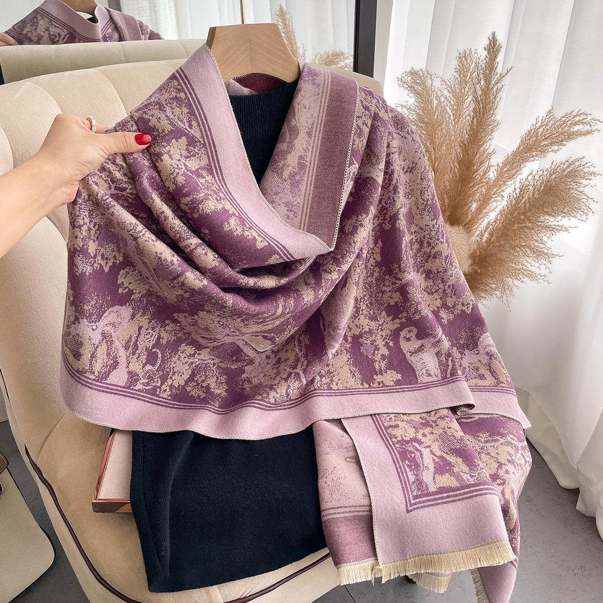 

Winter Cashmere Scarf For Women Warm Shawl And Wraps Thick Blanket Foulard Fashion Bufanda Neckerchief Bandana Pashmina