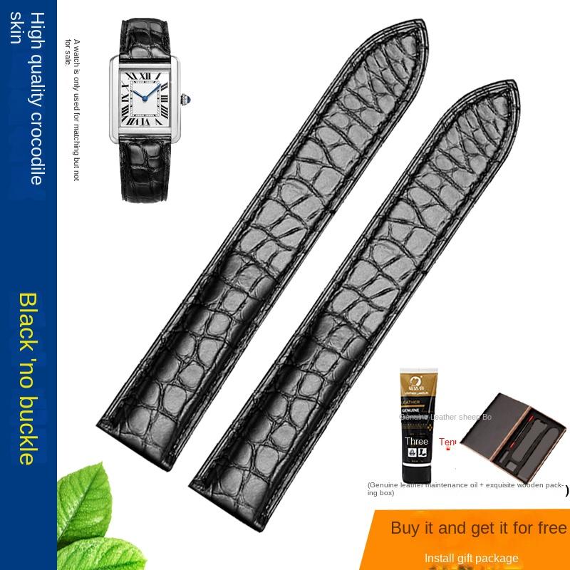 18 20 22 23 24 25 mm Vysoce kvalitní řemínek na hodinky z pravé krokodýlí kůže pro Cartier Tank London Solo kožený řemínek na hodinky pánský dámský