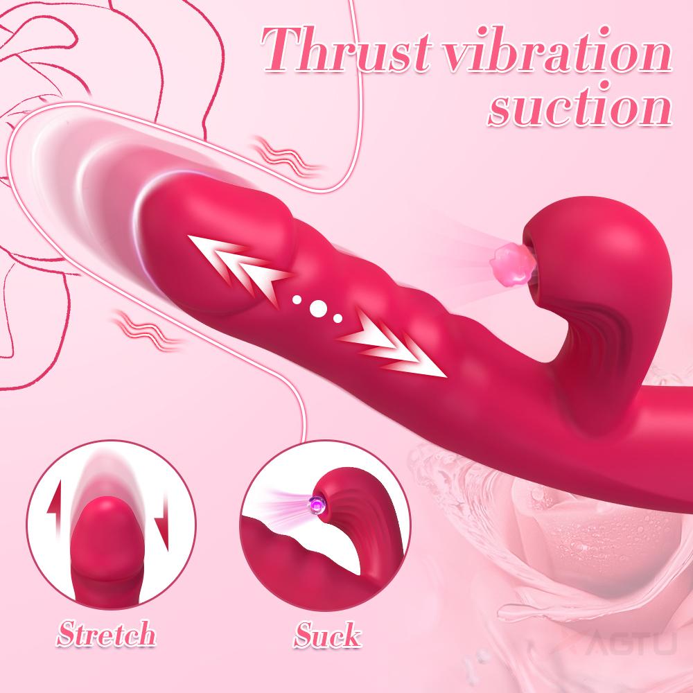 Sucking Dildo Thrusting Vibrator with Female Masturbation Clit Sucker Clitoris Vacuum Stimulator Adult Goods Sex Toys for Women