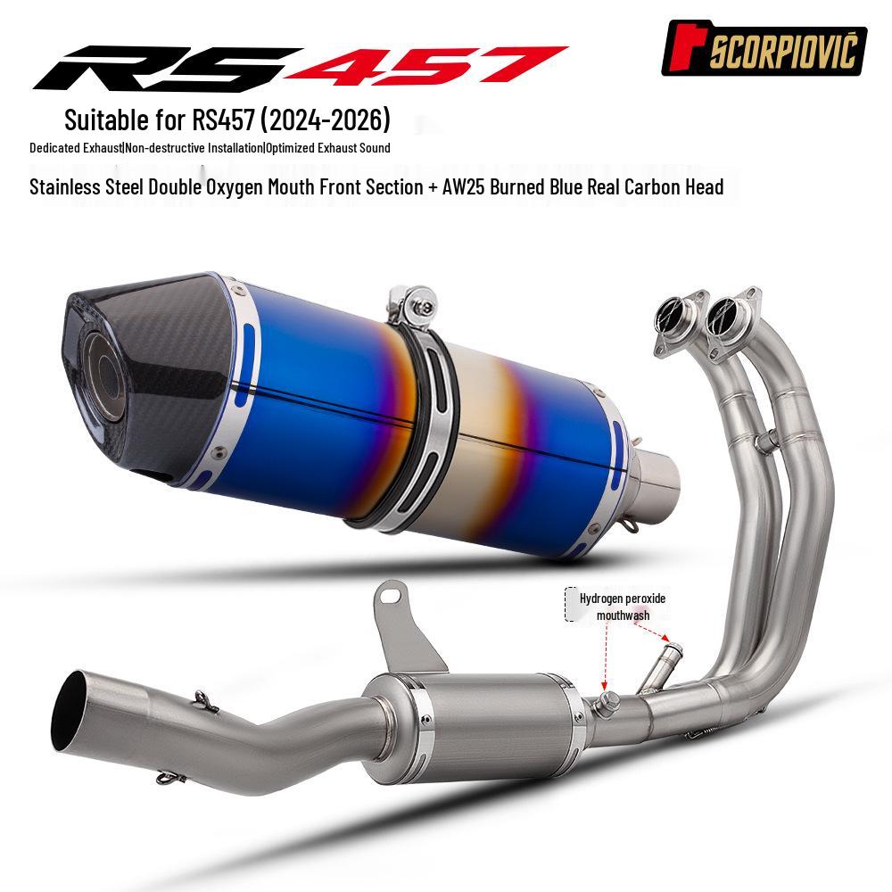 Aprilia RS457 Stainless Steel Dual Outlet Full Exhaust System