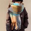 Mohair Rainbow Winter Plaid Cashmere Scarf Shawl Wrap Chequered Scarves Necks Warm Long Tassel Thicker bufanda invierno mujer