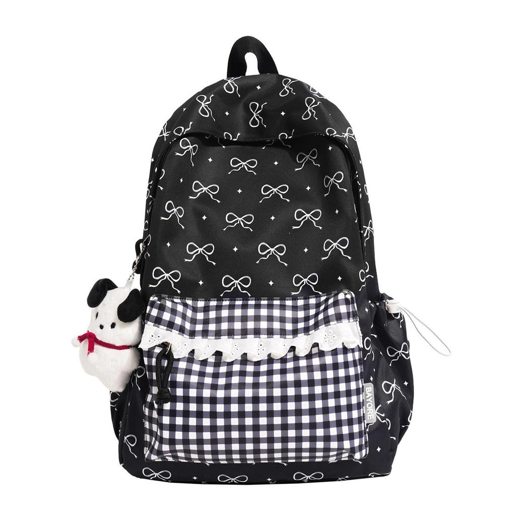 Schoolbag Fresh Floral Bow Lace Schoolbag Japanese and Korean Style Gentle Age Reduction Girlfriend Travel Small Backpack