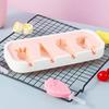 Ice Cream Mold with Anti-Spill Dust-Proof Cover Food-Grade Silicone 4 Compartments Reusable Popsicle Maker for Kids Jelly Mousse Homemade Treats
