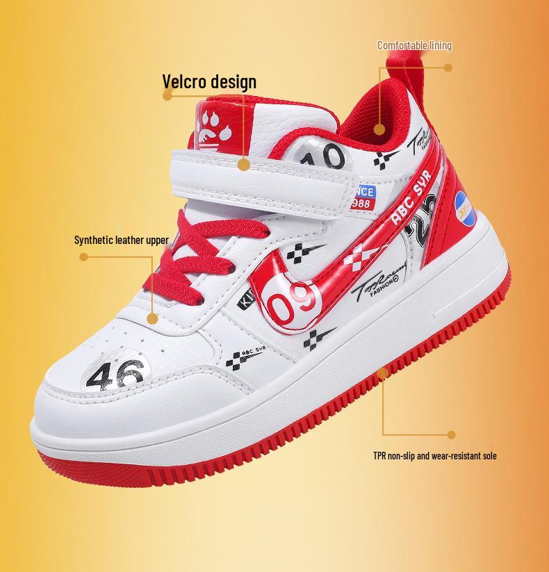 Boys' 2025 Autumn Waterproof Leather Sneakers: Stylish, Casual Sports Shoes for Elementary School Kids