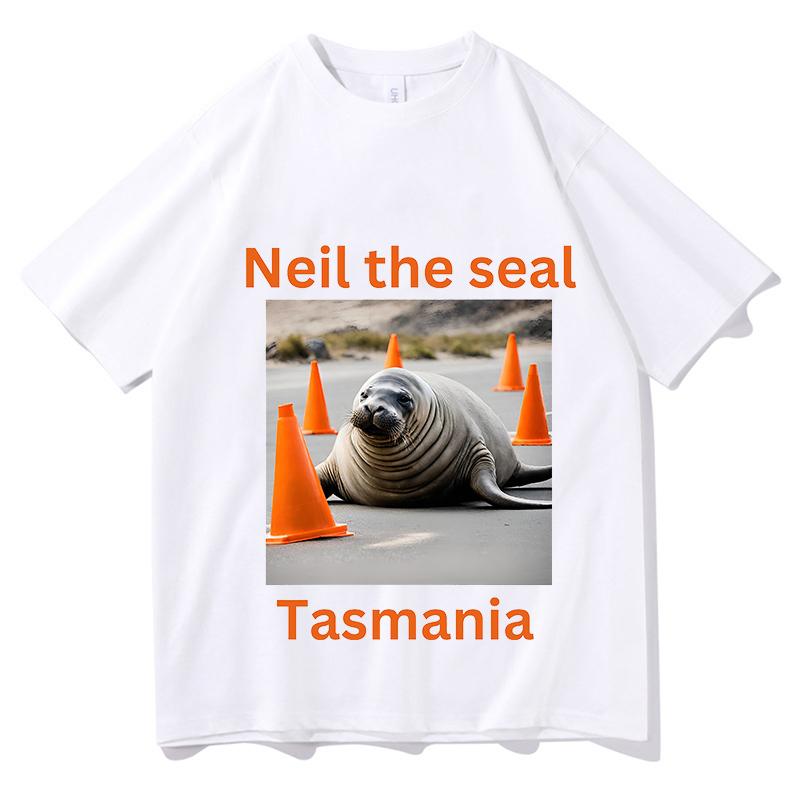 Neil The Seal Tour TShirts Fashion Summer Pure Cotton Oneck Short Sleeve Vintage Graphic Unisex Aesthetic Clothing Streetwear