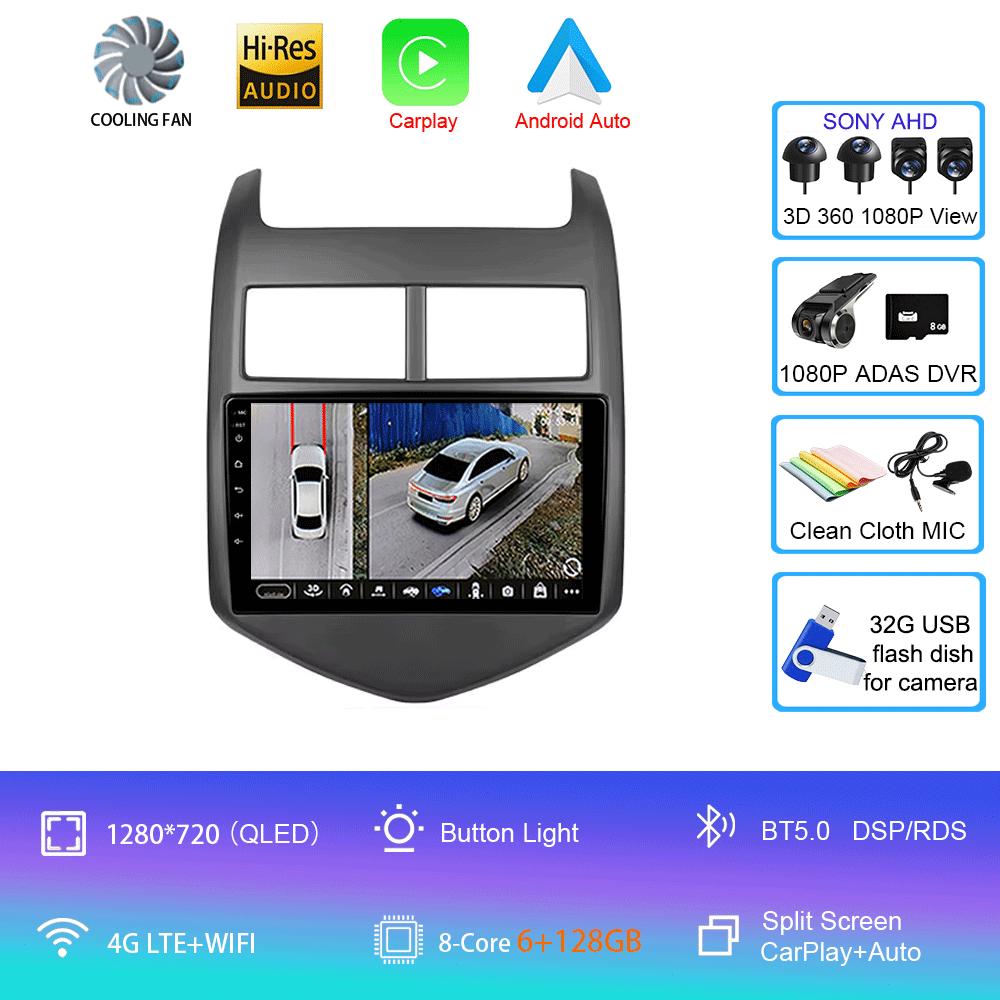 For Chevrolet Aveo 2 Sonic T300 2011-2015 Car Radio Android 14 CarPlay Auto Multimedia Player Navigation GPS 2din Stereo Audio