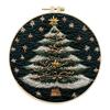 Christmas Tree Stamped Cross Stitch Embroidery Kits with Hoop Cloth Color Thread