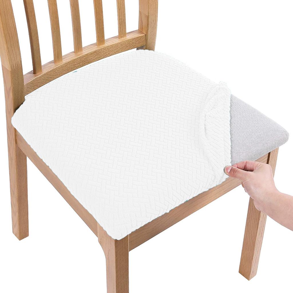 New Design Jacquard Chair Seat Covers Removable Washable Anti-Dust Stretch Spandex Dining Room Upholstered Chair Seat Slipcovers