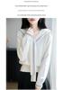 Navy Collar Knit College Style Women's Pullover Sweater - Autumn Winter, Long Sleeve, Loose Fit, Versatile.