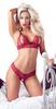 Cottelli LINGERIE - Sexy Open Bra + Crotchless Thong Red S