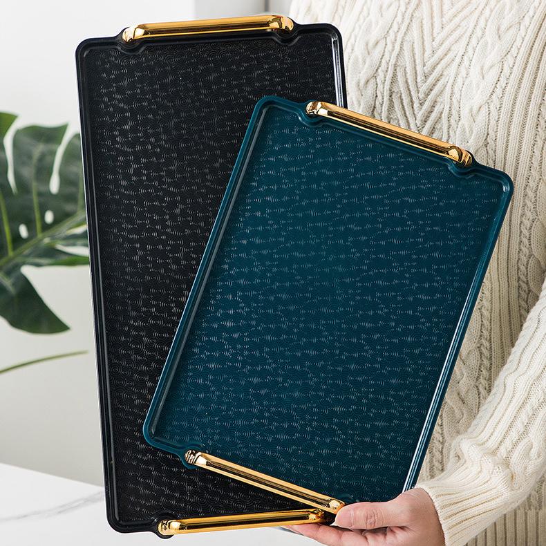 Modernes Serviertablett mit Griffen, Essenstablett, Desserttabletts, Premium-Partytabletts, Servierplatten, Tablett-Organizer für Ottomane, Couchtisch, Arbeitsplatte