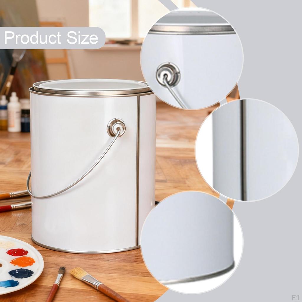 Empty Paint Can, Storage Container, Portable with Handle Lid, Metal Bucket, for Paints DIY Art