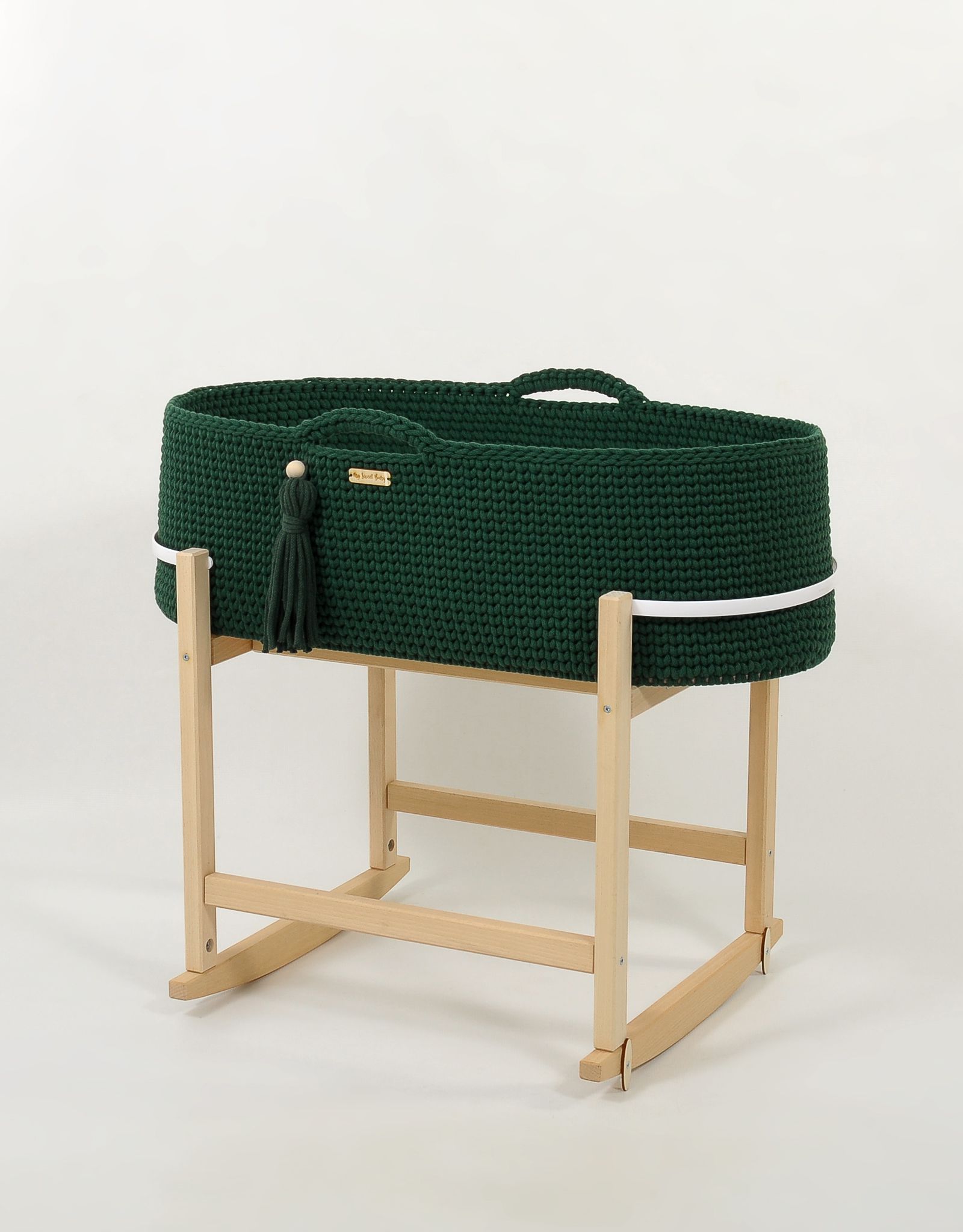 Boho Handmade Moses Basket with Cradle