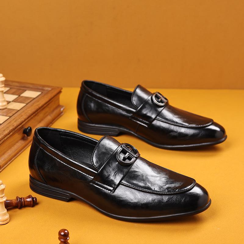 2025 Direct Sales Leather Fashion Casual Lazy One-pedal Beanie Shoes Loafers Casual Men's Leather Shoes