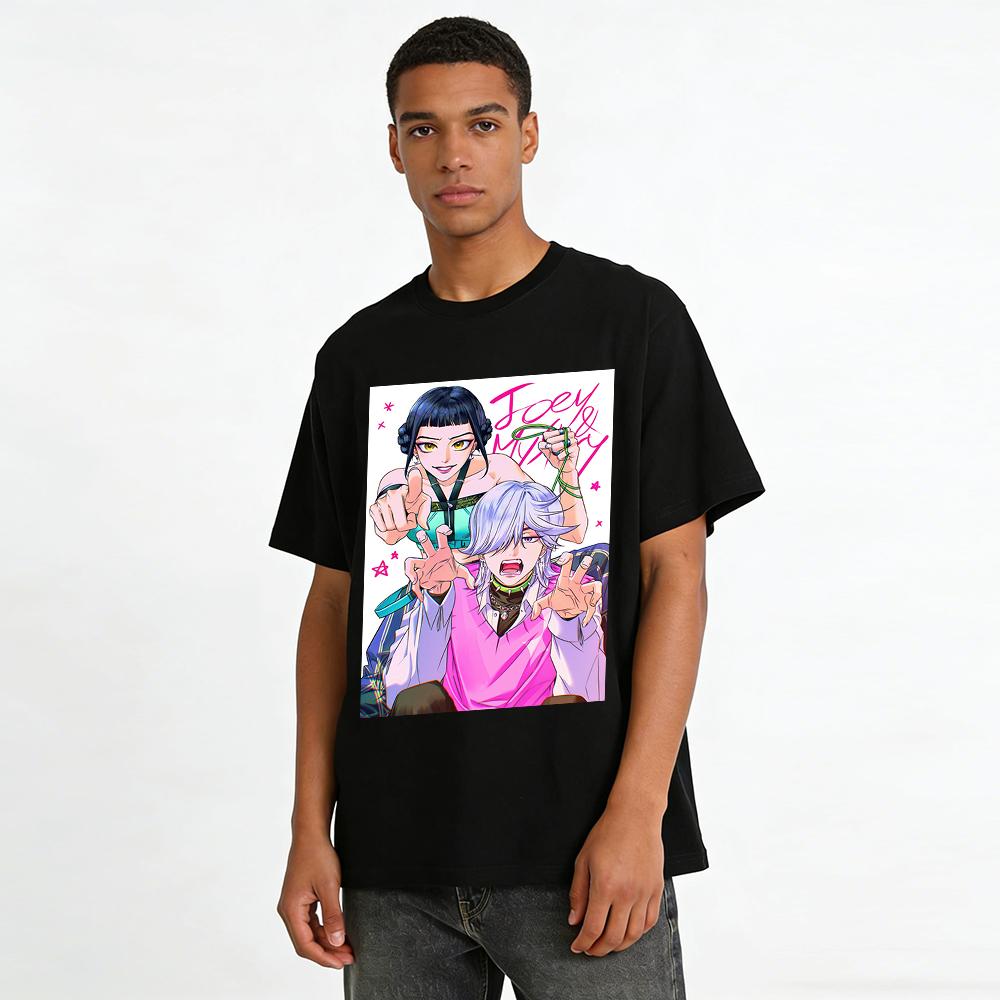 Trendy Anime Character Print Casual T-Shirt Unisex Loose Fit Stylish Streetwear Top Pure Cotton T-shirt