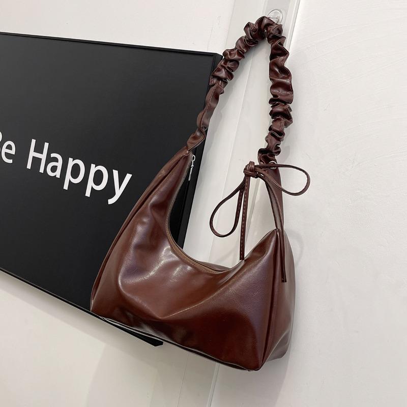 Bag with Korean Minimalist Style, 2026 New Single Shoulder Crossbody Bag, Fashiable Pleated Cloud Underarm Bags