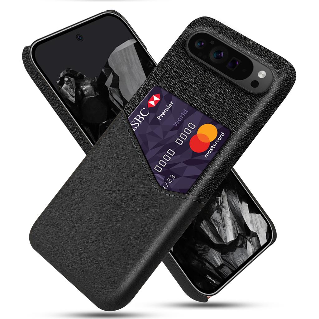 For Google Pixel 9 Pro XL Case Card Holder PU Leather+PC Drop-Resistant Phone Shell