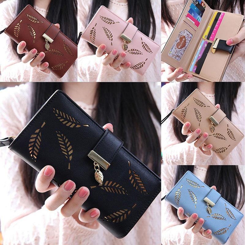Women Purse Fashion Wallet Long Card Holder Clutch Leather Pu Wallets Crown