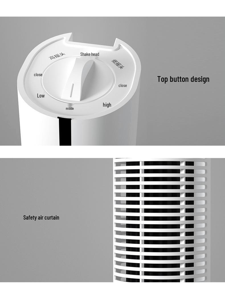 Womu Leafless Tower Fan - Remote-Controlled, Quiet, Oscillating, Vertical Home Fan with Timer for Room or Dormitory Use