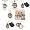 Retro Openwork Magnifier Chain With Alloy Pendant And Tree Design For Fashion Accessories
