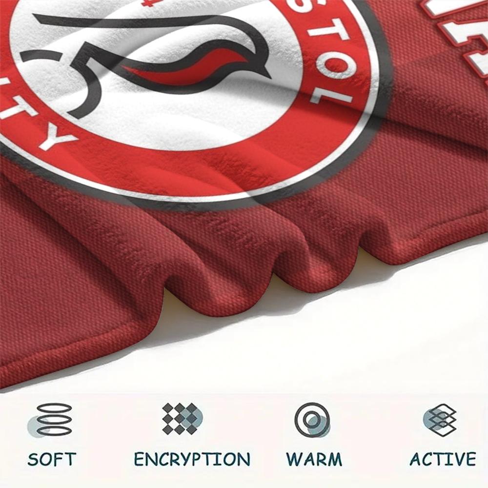 1PC Custom Name Bristol City FC Patterned Flannel Blanket Suitable For All Seasons for Home Decor Warmth and Comfort Gifts Holiday Present