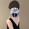 French Satin Ribbon Bow Waist Pleated Large Intestine Hair Band Rubber Band Rope Streamer Hair Rope Hair Accessories Headgear