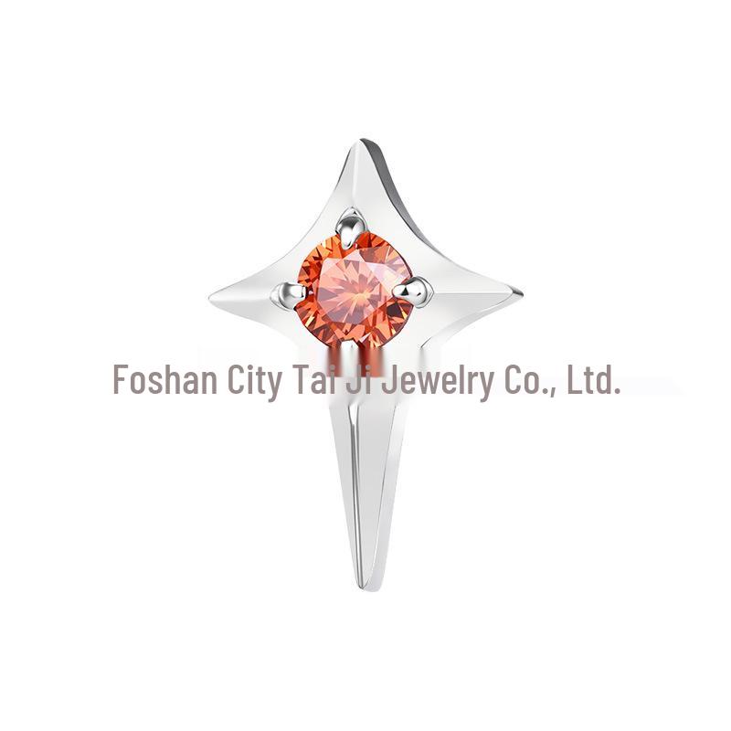 Titanium Alloy Star Earrings: Four-Pointed G23 Lip & Cartilage Studs Head Only M0.9