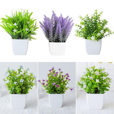 False Plants Potted Flowers Fake Potted Ornaments Mini Simulated Tree Pot Plants  Home Garden Decor