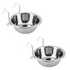 Stainless Steel Hang-on Pet Bowl Big Capacity Hanger Cage Cup Durable Pet Feeding Tool  Cat
