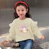 Girls Spring Cartoon Print Sweatshirt Stylish Long Sleeve Top For Kids Fashionable Outerwear