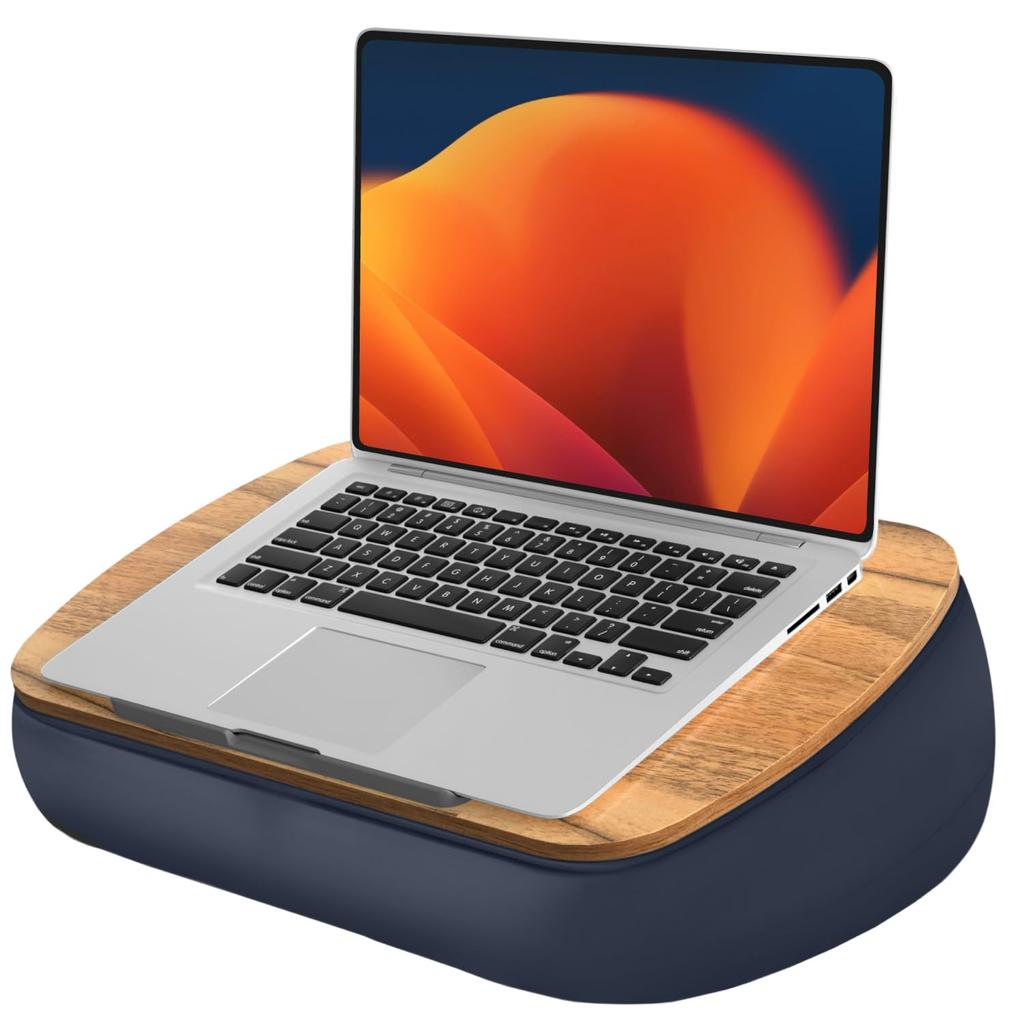 LOE Knee Table, PC Cushion Table, Knee Desk, Bed or Sofa Table Cushion, Car Cushion with Non-Slip Pad and Grooves