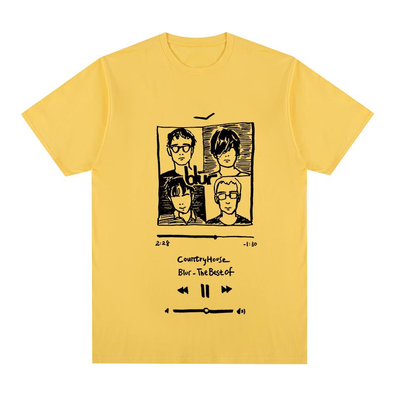 Blur Country House Vintage T-shirt Music Britpop Band Coffee Tv Milk Concert Tour Cotton Men T Shirt New Tee Tshirt Womens Tops