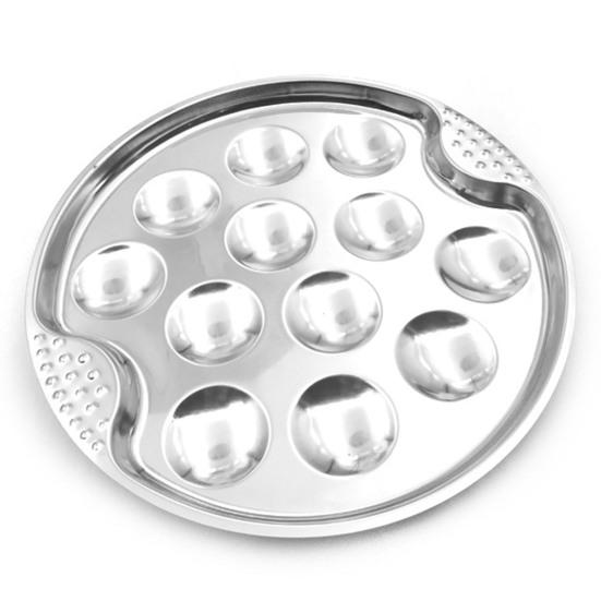 Escargot Plate 12-Holes Stainless Steel Snail Mushroom Escargot Baking Plate Dishes for Escargot