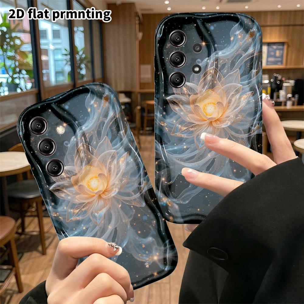 Phone Case: 2D Flat Samsung Galaxy A34 A35 S20 S22 S21 FE Plus Ultra Protective Case, Crystal Lotus, Christmas and Halloween Holiday Gift