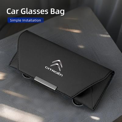 Leather Car Glasses Box Sunglasses Storage Holder For C4 C3 C5 C2 C-Elysee Berlingo Picasso Jumpy Cactus Aircross Saxo