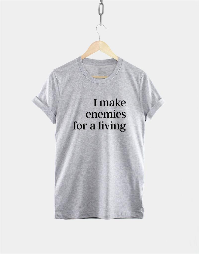 I Make Enemies for A Living TShirt Mens Tracksuit Letter Printed Summer Casual Pullover Round Neck Shortsleeved Sportswear
