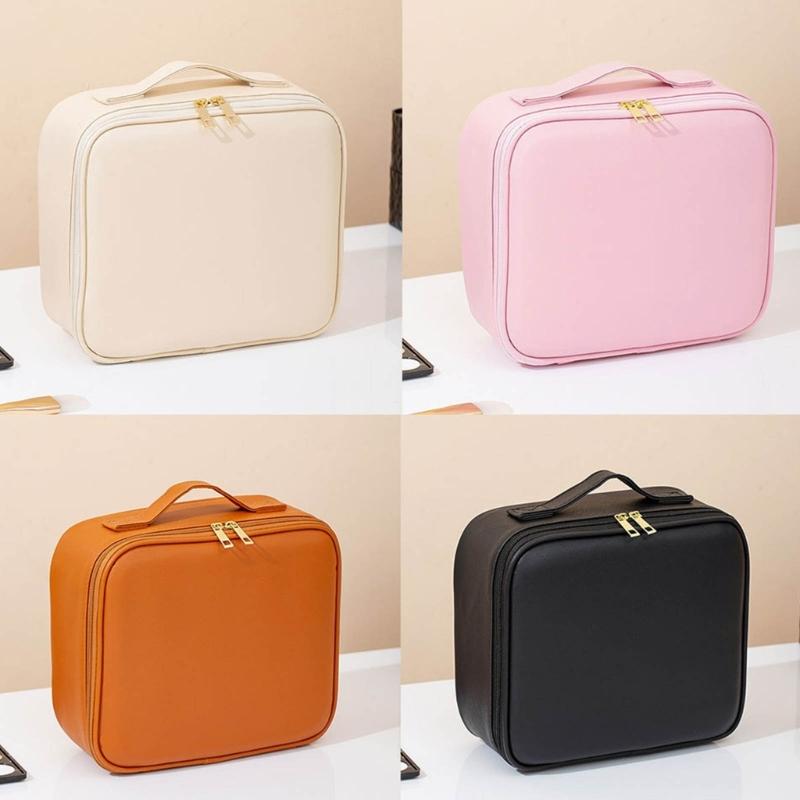 Portable LED Lighted Cosmetic Bag Multiple Compartment Waterproof Design For Nighttime Makeup Application