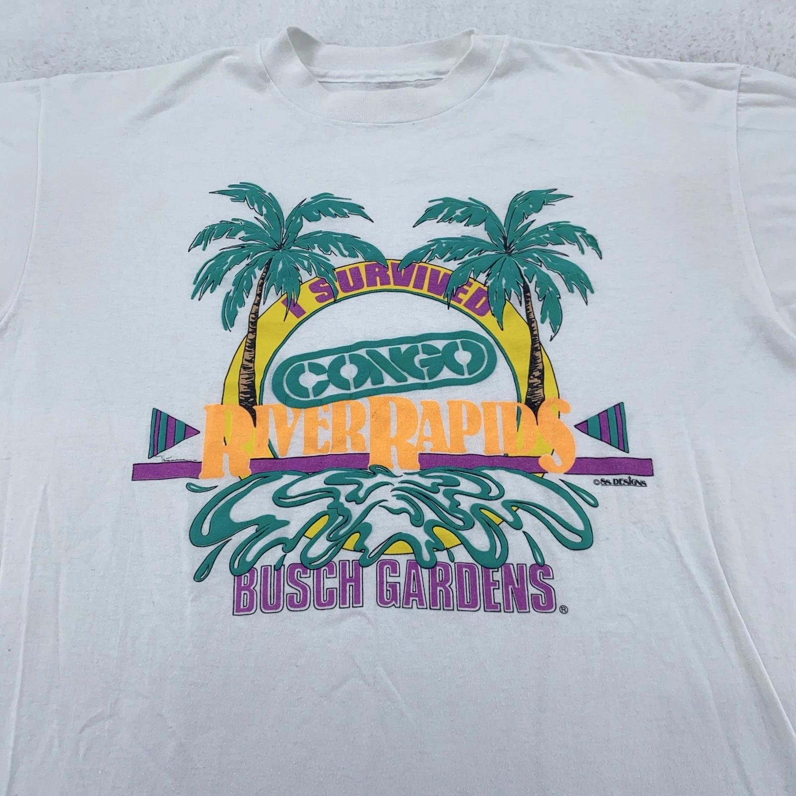 

Vintage Busch Gardens Congo River Rapids T-Shirt Mens L/XL Water Ride 90s XL