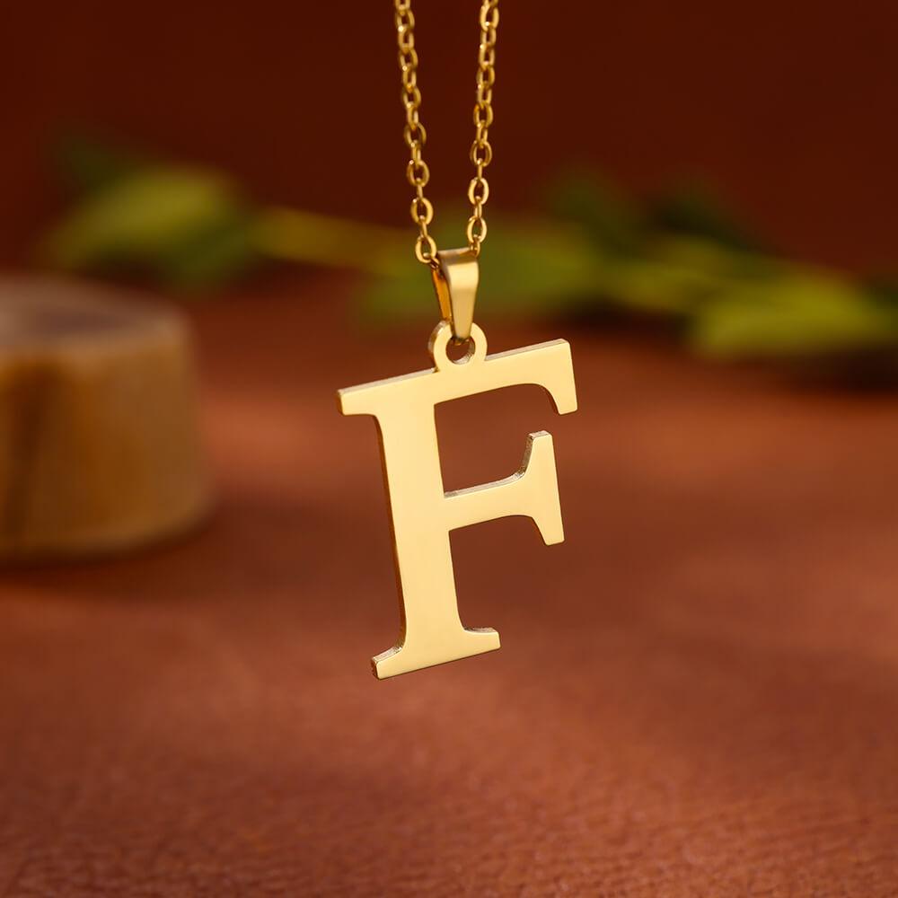 Elegant Initial Letter Stainless Steel Necklace Women Gold Color Alphabet Pendant Necklaces Vintage Waterproof Zircon Gifts