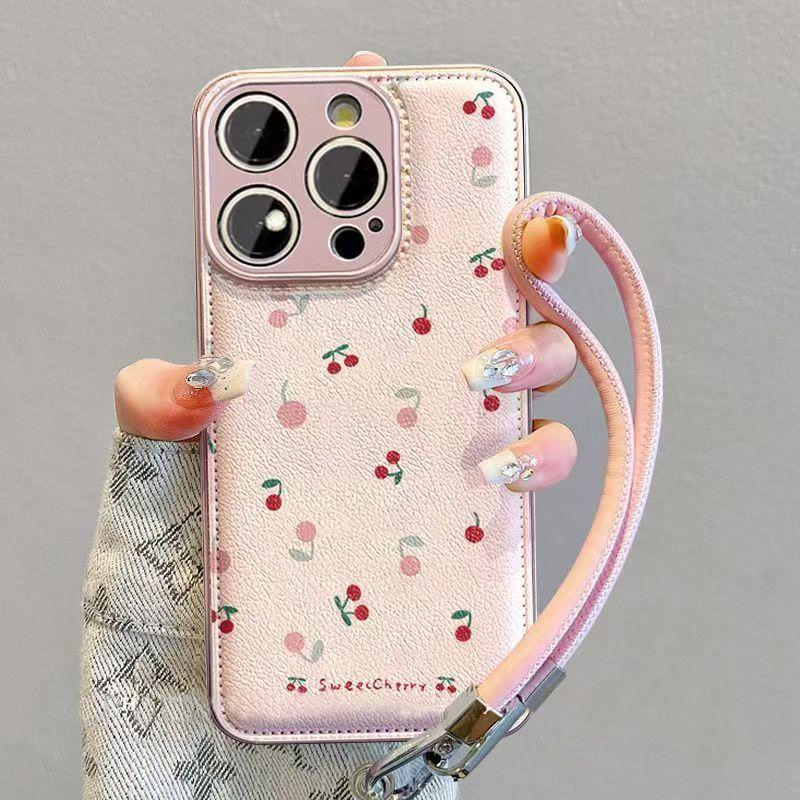 Pink Cherry Autumn Is Suitable for Oppo Xiaomi 14/15 Redmi K80vivos30 All-inclusive Anti-drop Mobile Phone Case.