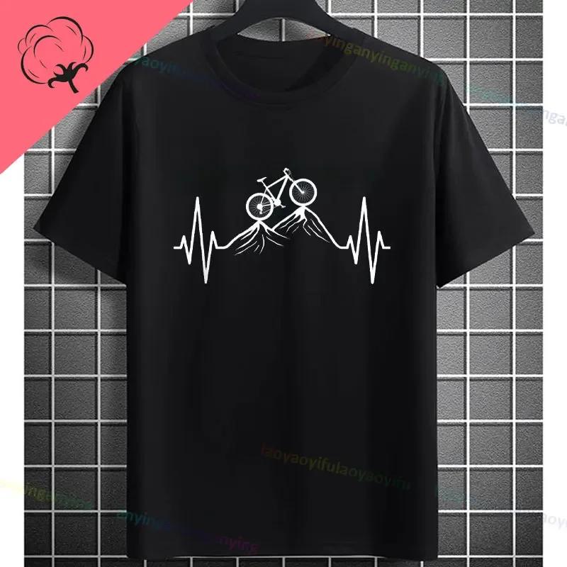 Never Underestimate An Old Guy On A Bicycle Funny Cycling Tshirt Slogan Graphic Design Tee Casual Shortsleev Cotton Tshirt