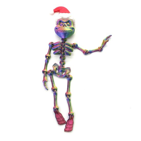 Halloween Skeleton Refrigerator Magnet 3D Printed Poseable Skeleton Figurine with Movable Joints Articulated Skeleton Fridge Magnetic Decoration