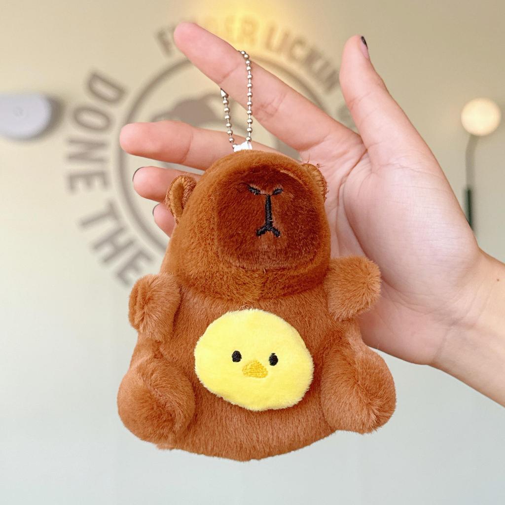 Capybara Plush Toy Keychain – Cute Stuffed Animal Backpack Clip