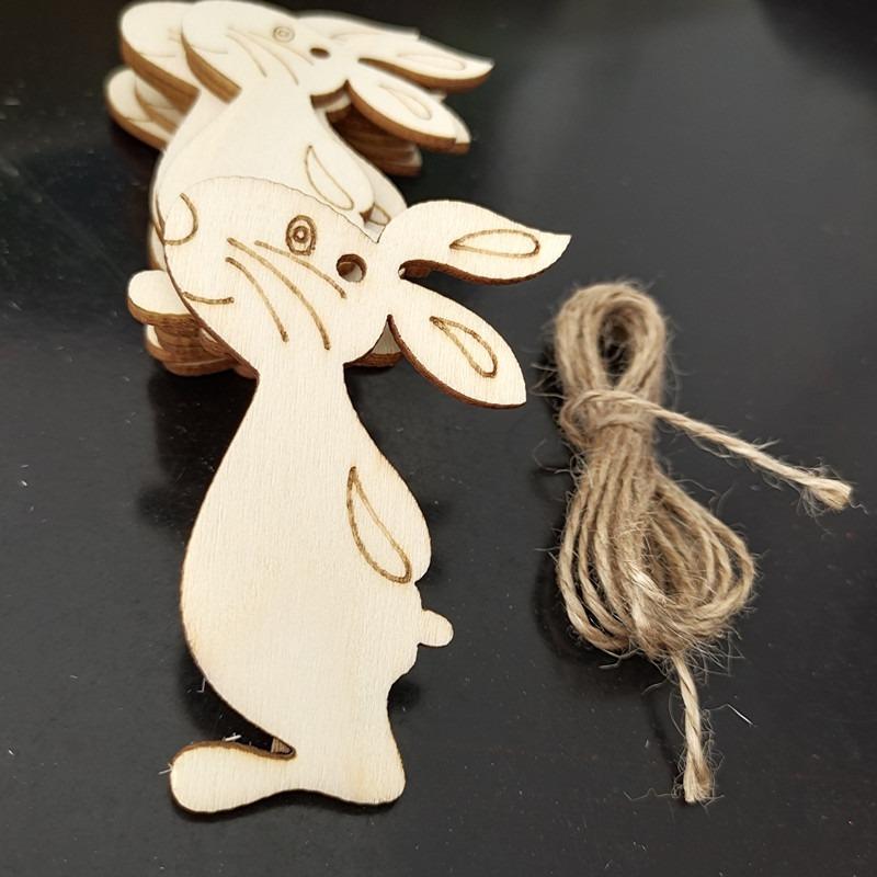 

10pcs Wooden Easter Ornaments To Paint DIY Blank Wood Cutouts Ornament for Egg Rabbit Bunny Butterfly Flower Happy Easter 8cm(3.15inch)