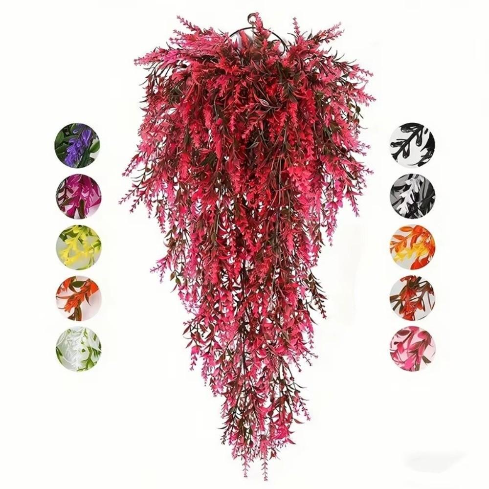 Multicolor Artificial Wisteria Flower Garland Lavender Color Green Leaves Artificial Hanging Vine DIY Plastic Flower Decor