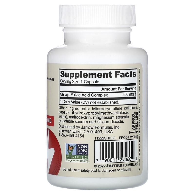 Vegan Shilajit Fulvic Acid Complex, 250 mg, 60 Veggie Capsules